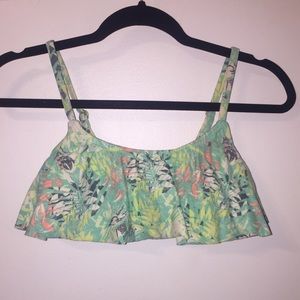 Tropical Print Bikini Top